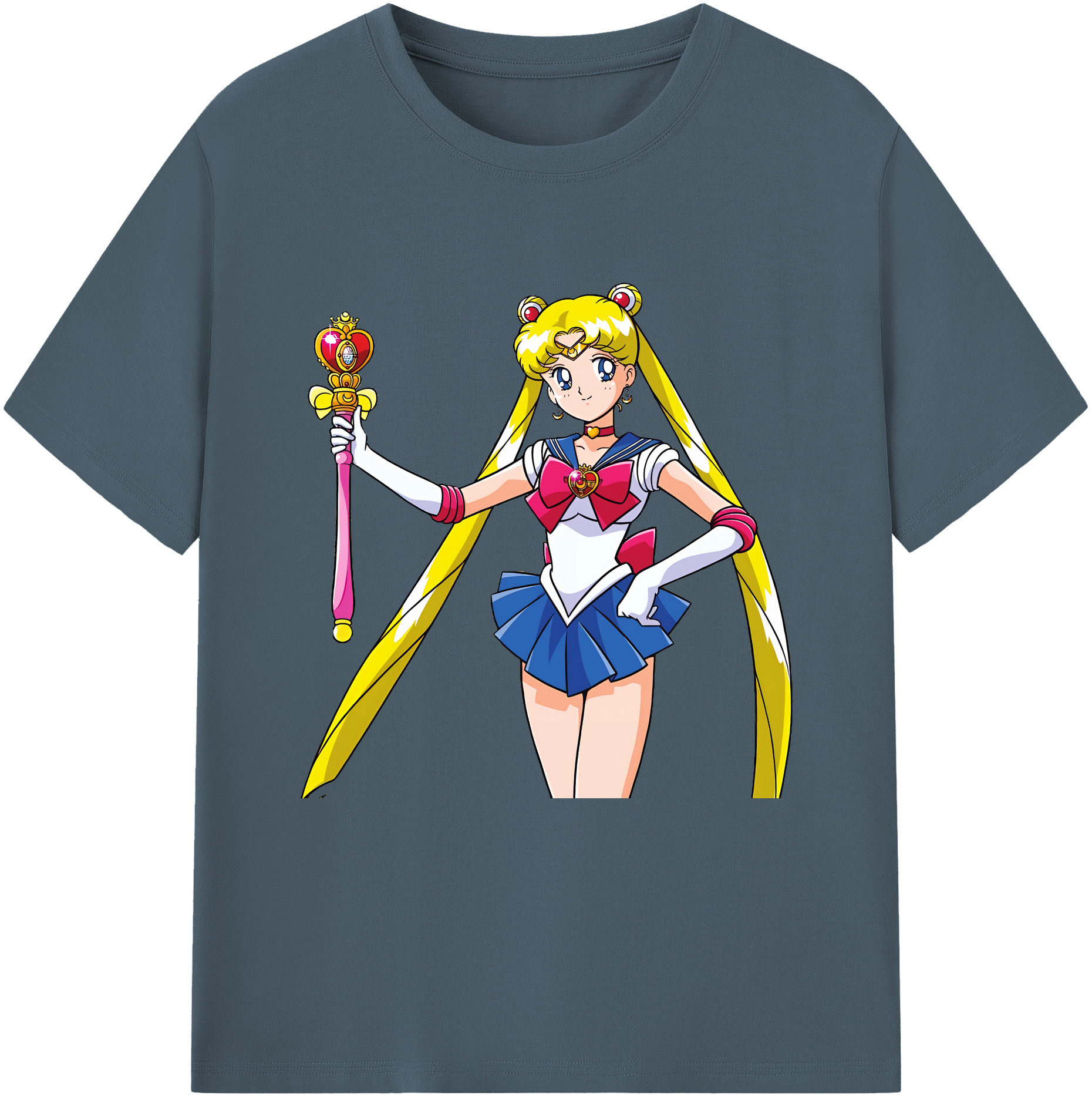 （画像用） 美少女戦士セーラームーン 月野 うさぎ つきの うさぎ Sailor Moon Tsukino Usagi 綿100％半袖Tシャツ（フロントプリント）